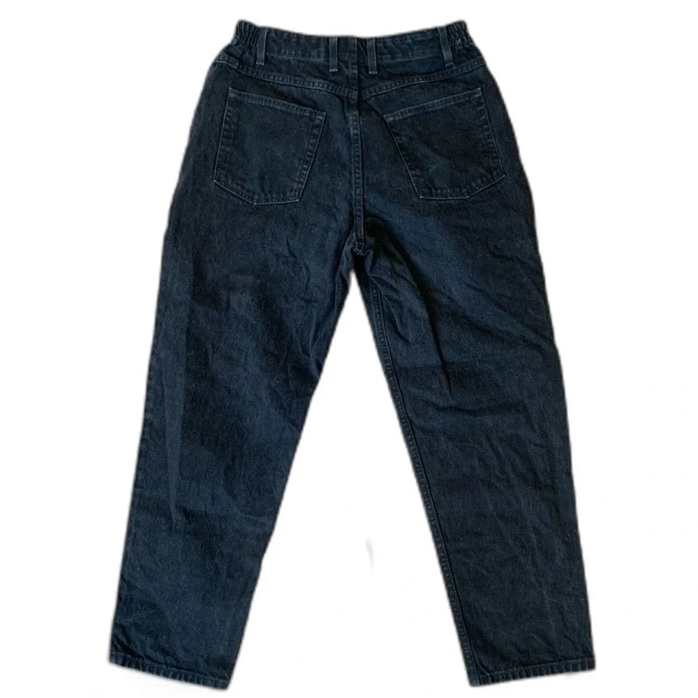 L.L. Bean Relaxed Fit Black Denim Vintage Petite Jeans Size 14 - Picture 3 of 9